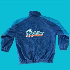 VINTAGE Miami Dolphin NFL Football Jacket Pullover Size XL